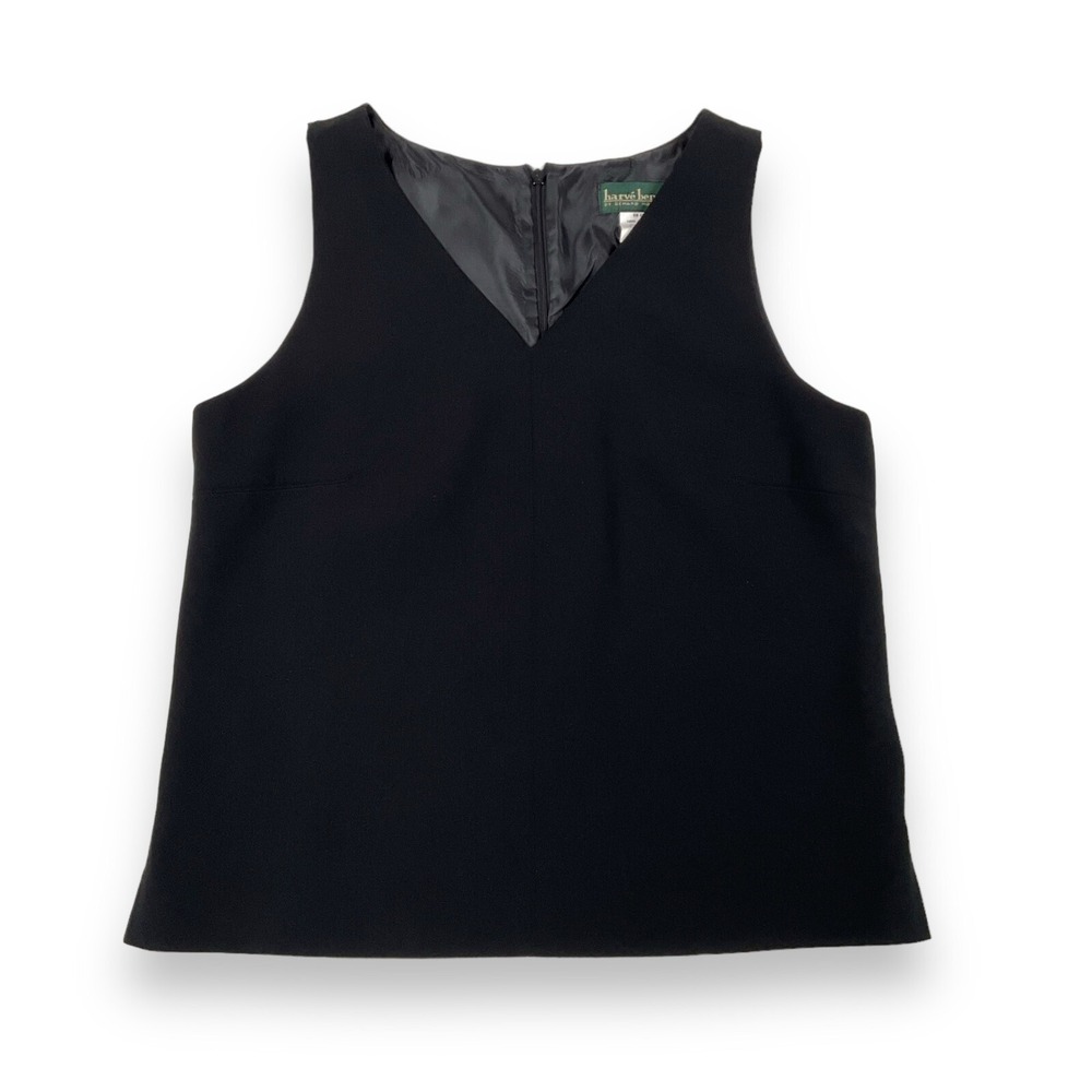Harve Benard Cami Women Size 8 Black Y2K V-Neck Lined Tank Top Vintage